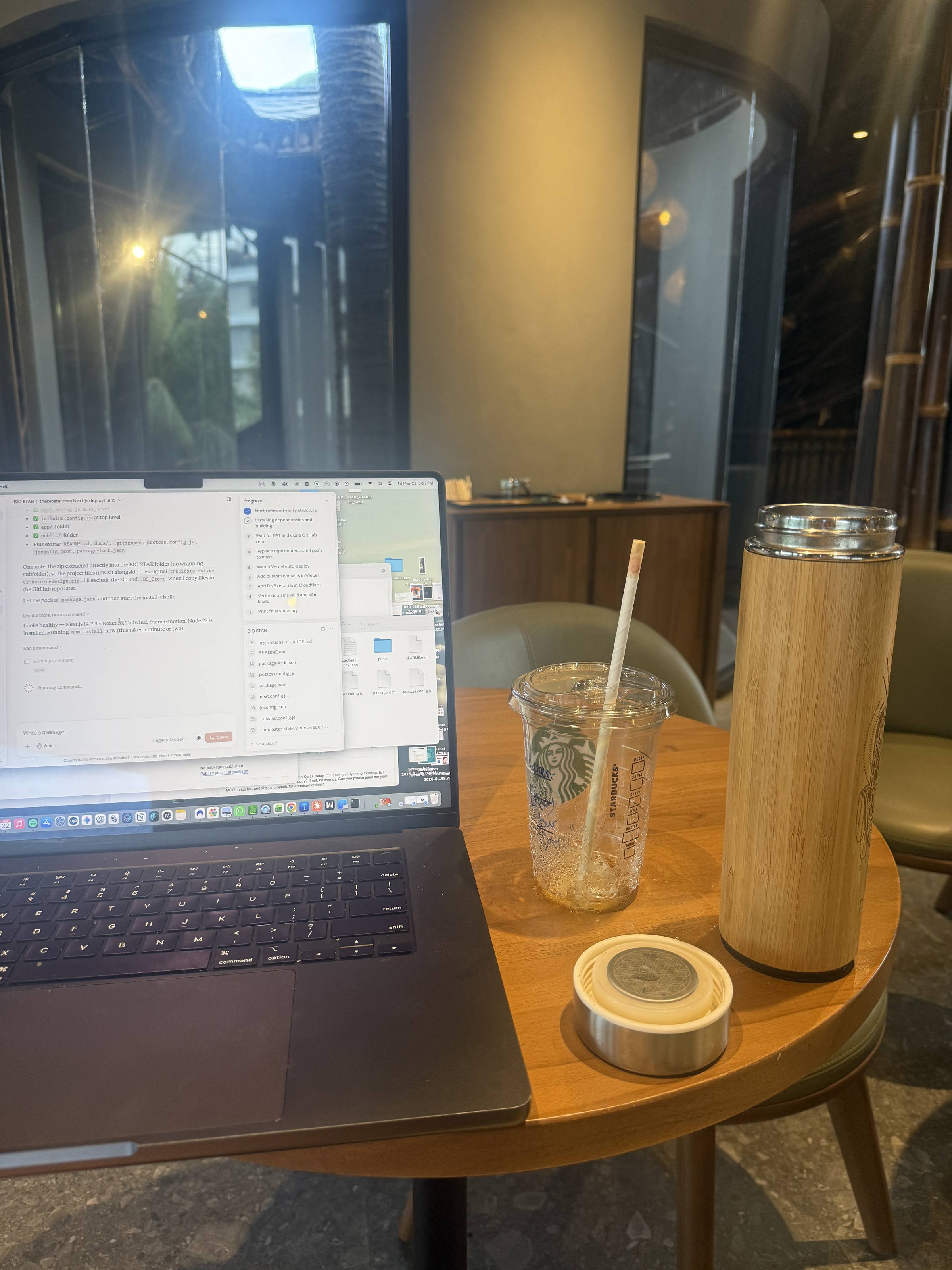 Working from a café in Seoul