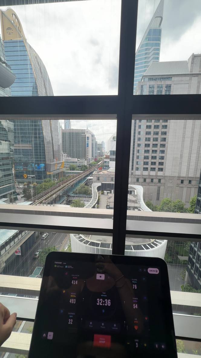 The hotel gym with the only stair-stepper in the city